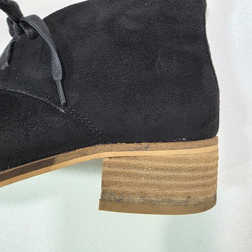 Hey Girl by Corkys Totes Chelsea Black Lace Up Suede Like Booties Shoes Size 8 - Picture 6 of 11